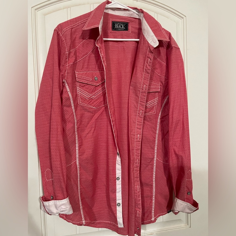 Buckle Men's Red Lightweight Shirt Jacket